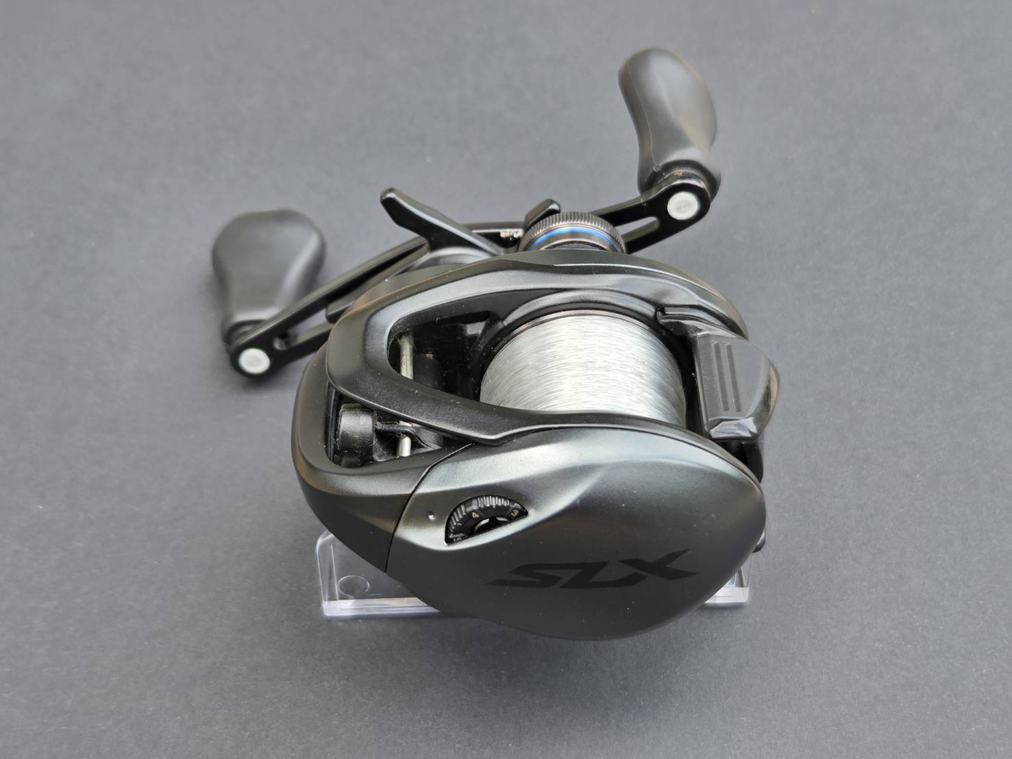 シマノ 21SLX BFS XG 真上から見たリール全体・SLXロゴ